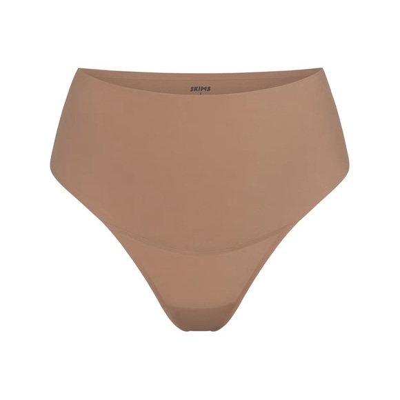 NWT Skims Smoothing Intimates High Waisted Thong Panty Sienna Beige Sz M - Picture 7 of 7